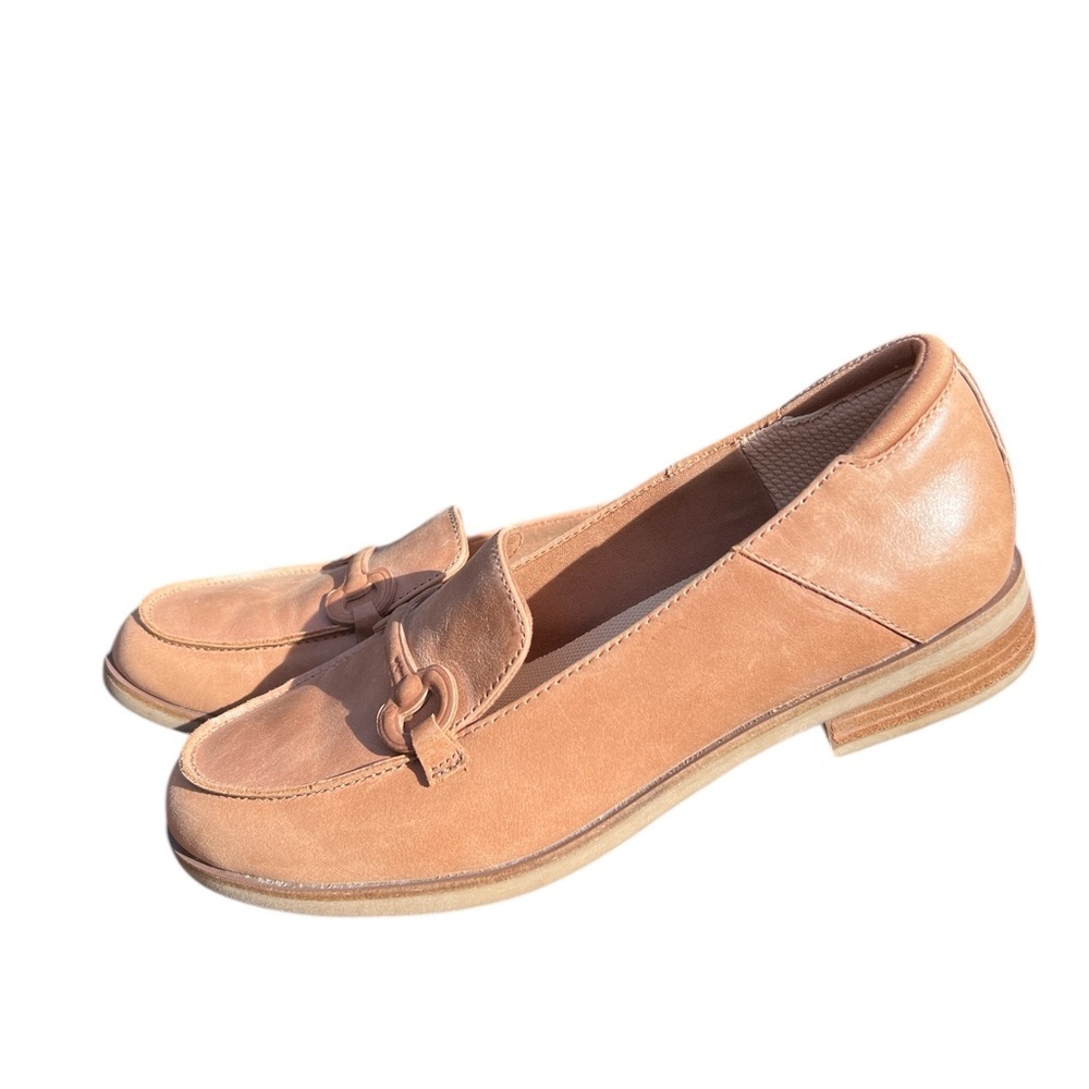 DR. SCHOLL’S Avenue Leather Loafers Size 8 Tan Comfort Slip On Flats - Picture 7 of 13